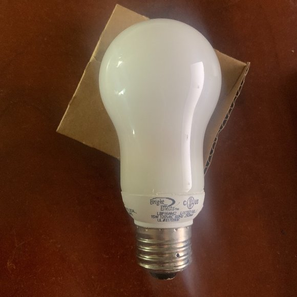 BULB - NWOB 15w BRIGHT EFFECTS Bright White Light Fixture CFL Light Bulb A-shape - Picture 2 of 4